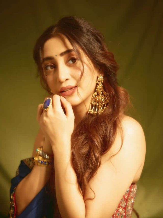 શિવાંગી જોશી સાડી લૂકમાં શાનદાર પોઝ આપતી જોવા મળી