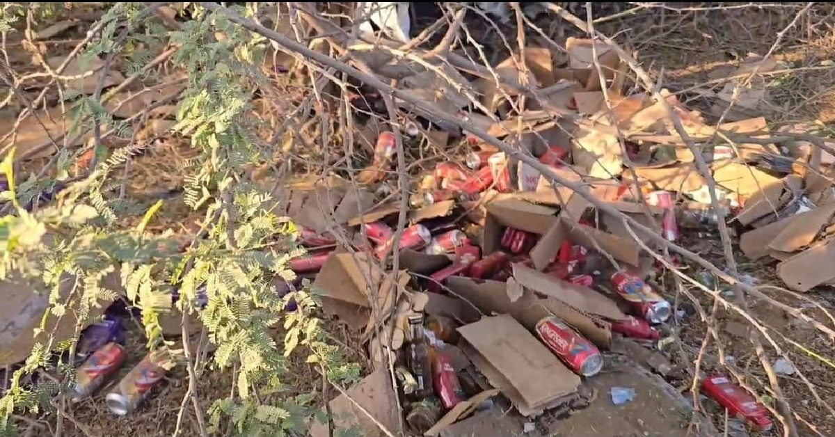 Gujaratમાં દારૂ ભરેલી કાર ઝાડ સાથે અથડાઈ, 2 લોકોના મોત, 677 બોટલ મળી