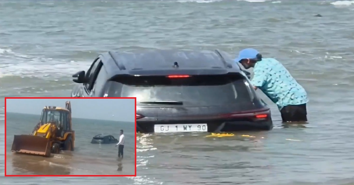 હોટલ સ્ટાફનો બીચ પર કાર ધોવાનો આઈડિયા પડ્યો ઊંધો, Gujaratના પ્રવાસીઓની ફોર્ચ્યુનર ગોવામાં ડૂબવાથી માંડ માંડ બચી