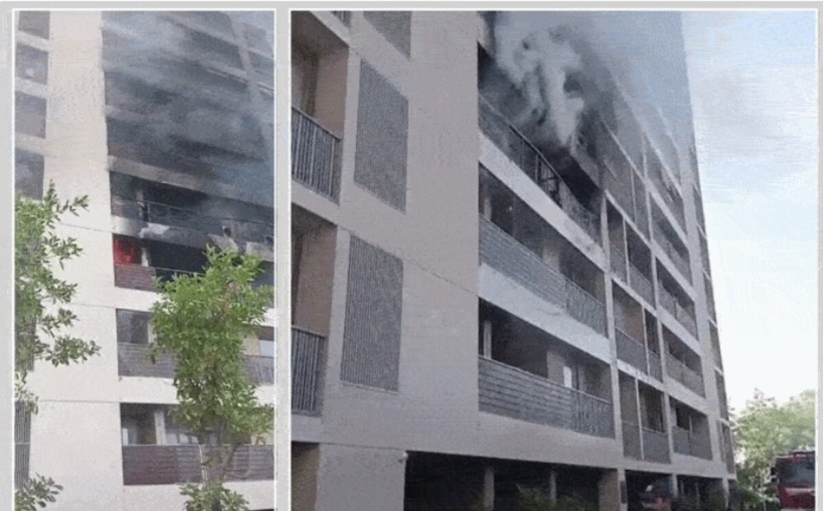 Ahmedabad: શેલાનીમાં વહેલી સવારે એક બહુમાળી ઇમારતમાં ભીષણ આગ લાગી, સદનસીબે જાનહાની ટળી