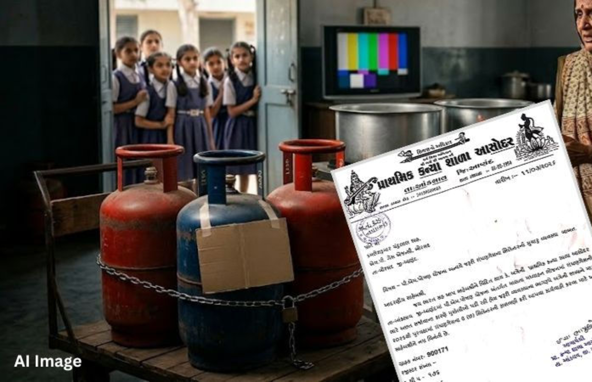 Anand: LPG અછતની  શિક્ષણ પર અસર! આણંદ સ્કૂલ મધ્યાહન ભોજન માટે ગેસની અછતનો સામનો કરી રહી છે, અને આચાર્યએ તેના વિશે પ્રેઝન્ટેશન આપ્યું