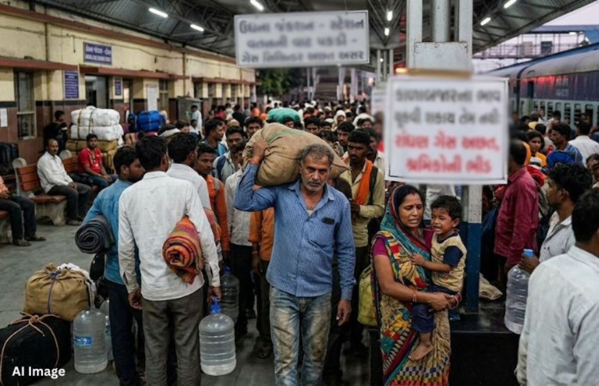 Surat: ગેસની અછત વચ્ચે કામદારોને તેમના વતન દોડ્યા, કાપડ ઉદ્યોગમાં કારીગરોની અછતનો ભય