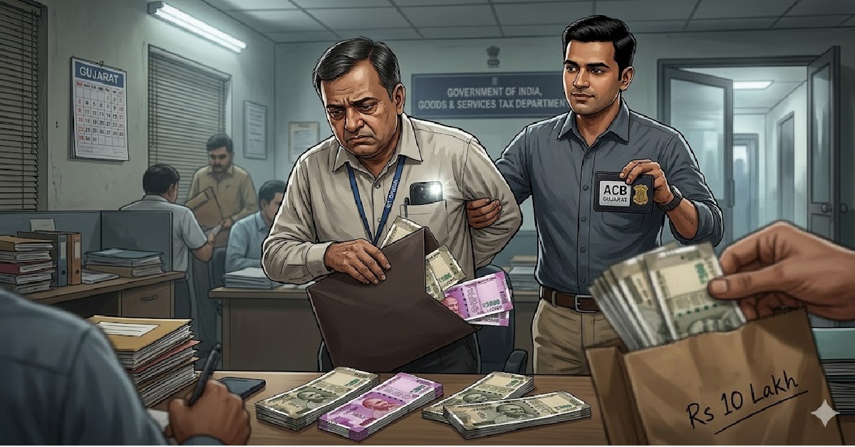 Gujaratમાં જીએસટી અધિકારીઓ સામે લાંચ કૌભાંડ; 55 લાખ રૂપિયાની માંગ, 10 લાખ રૂપિયા સ્વીકારતા રંગેહાથ ઝડપાયા