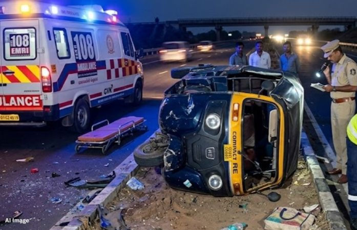 Ahmedabad: બાવળા-બગોદરા હાઇવે પર ભયાનક અકસ્માત, કેરળ પુલ પાસે રિક્ષા પલટી જતાં ડ્રાઇવરનું મોત