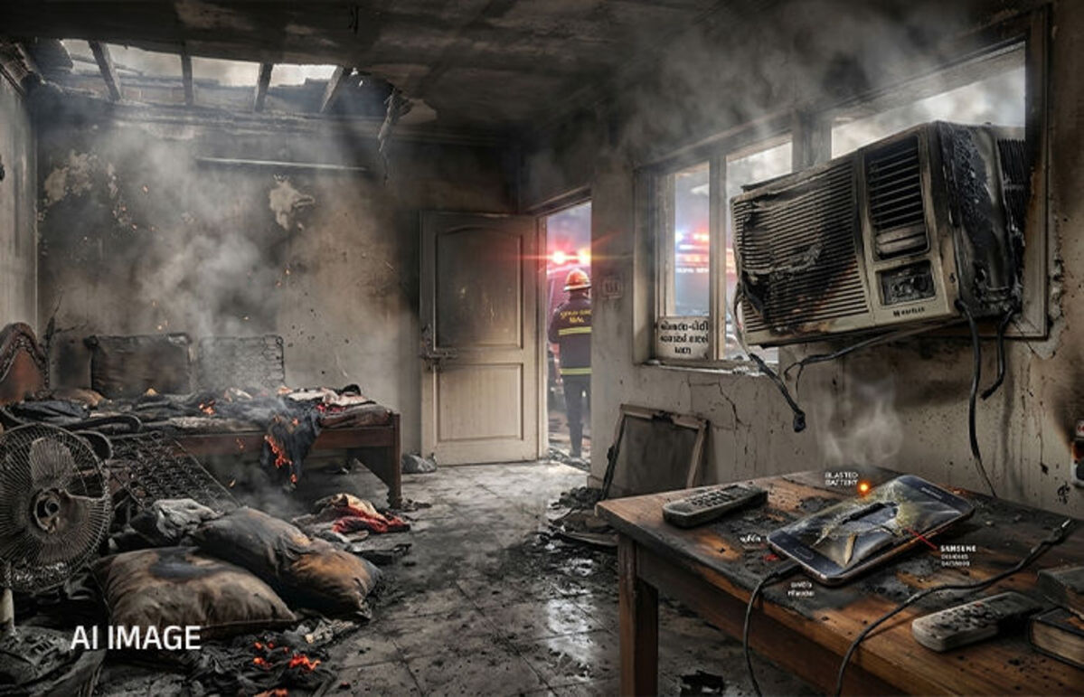 Surendranagar: લીંબડીમાં એક ઘરમાં આગ લાગવાથી એક દંપતીના મોત, મોબાઈલ ફોનમાં વિસ્ફોટ કે એસીમાં શોર્ટ સર્કિટ?