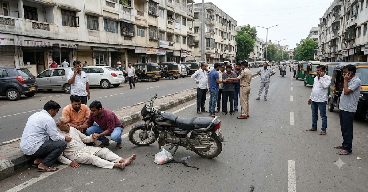 Vadodara: દારૂના નશામાં બાઈકચાલકે વૃદ્ધને અડફેટે લીધો, સીસીટીવીમાં કેદ થયો અકસ્માતનો ભયાનક વીડિયો