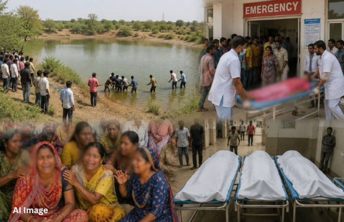 Rajkot: ગોંડલ જિલ્લાના શેમલા ગામમાં એક જ પરિવારના ત્રણ બાળકો તળાવમાં રમતા રમતા ડૂબી ગયા