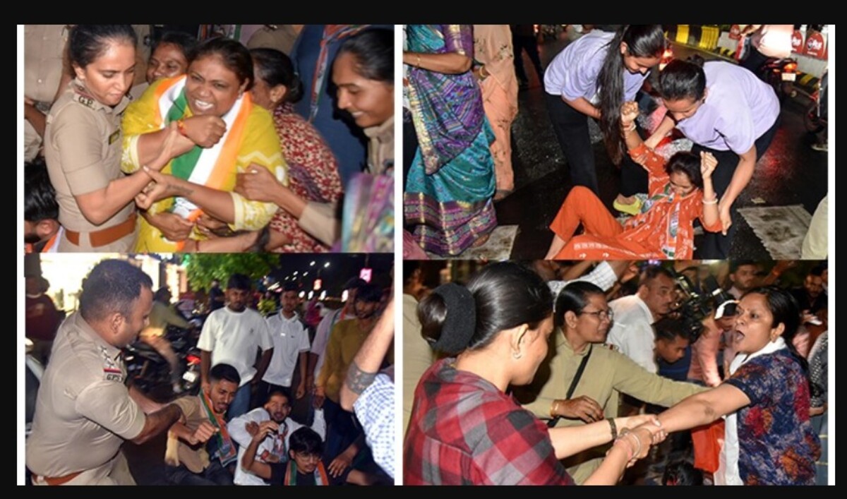 Rajkot: કોંગ્રેસનો હિંસક વિરોધ, અથડામણમાં 70 થી વધુ લોકોની અટકાયત