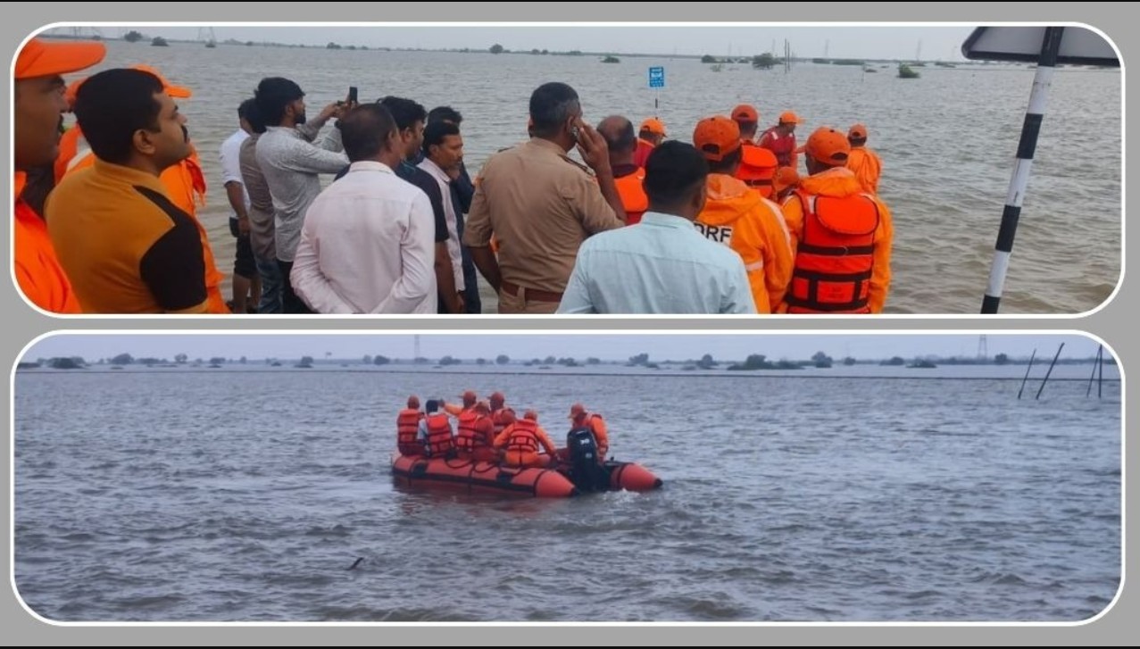 Ahmedabad: ભોગાવો નદી રસ્તાઓ પર છલકાઈ, જેના કારણે આનંદપુર-બુરાનપુર રસ્તો બંધ થઈ ગયો, રહીશોને સાવચેત રહેવા ચેતવણી