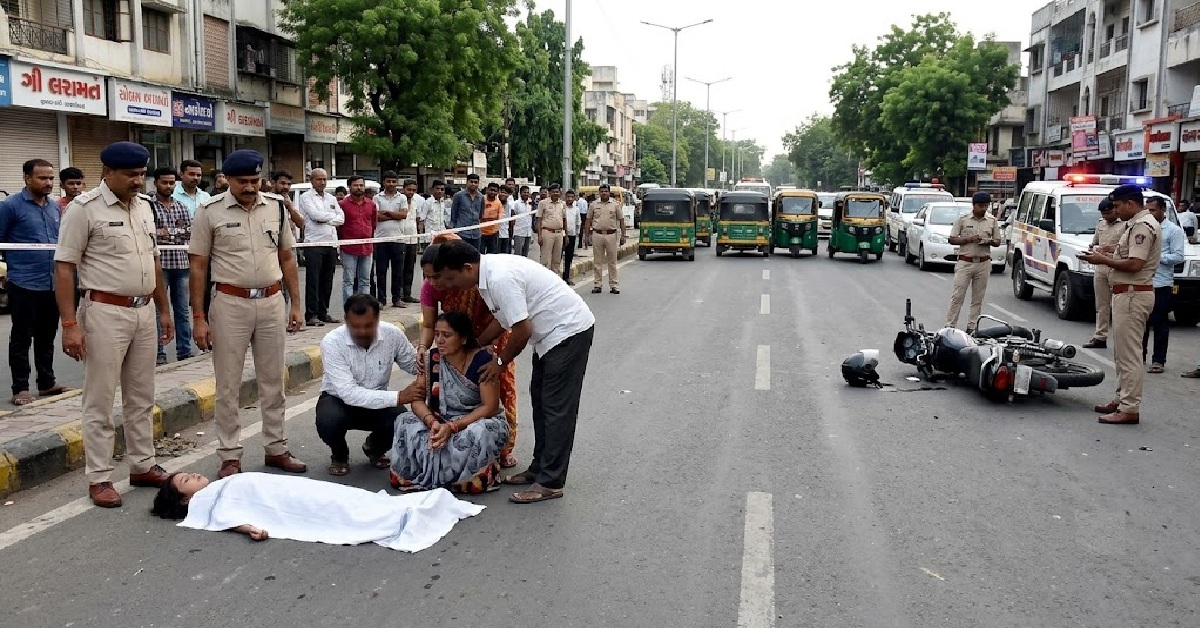Vadodara: રસ્તો ક્રોસ કરતી માતા-પુત્રીને બાઇકચાલકે અડફેટે લીધી, 6 વર્ષની બાળકીનું મોત