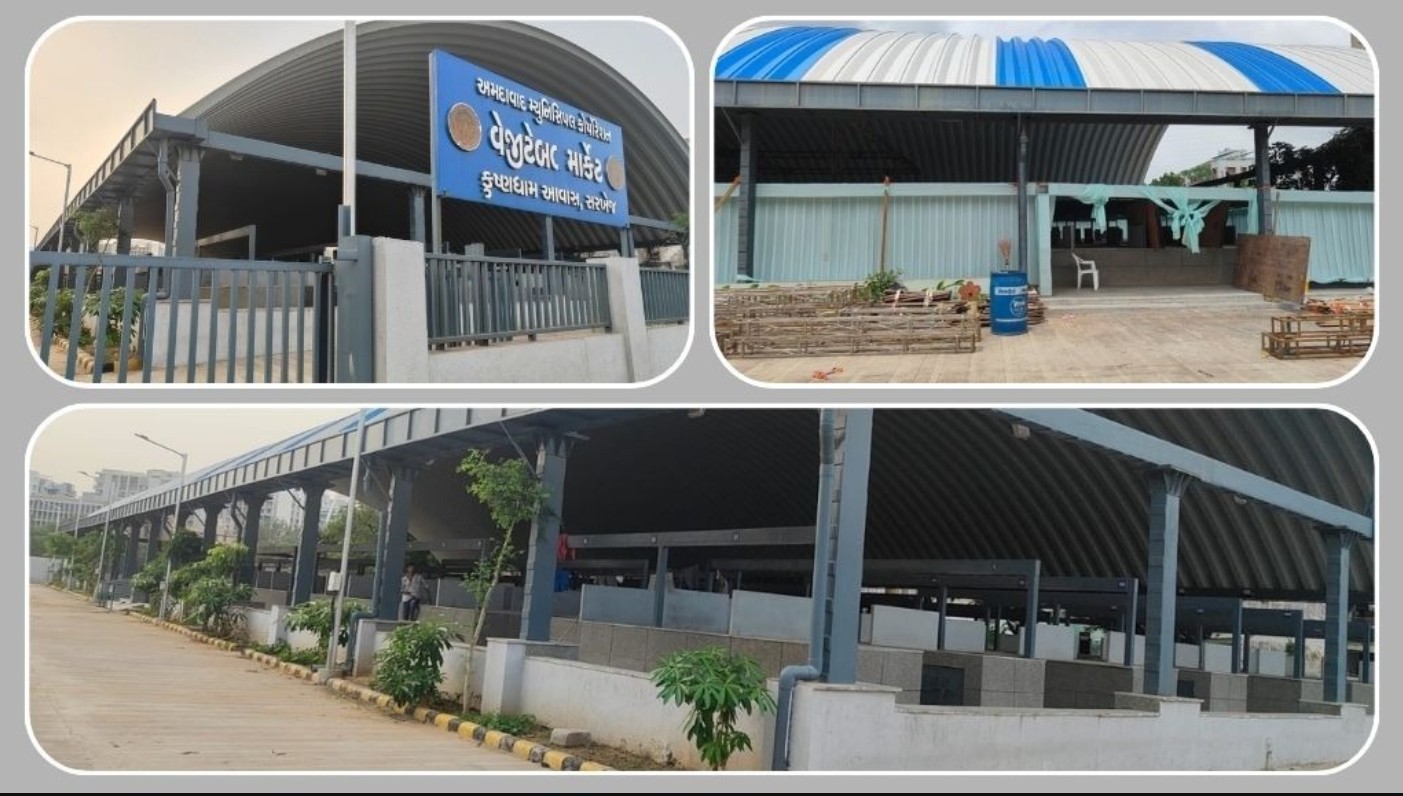 Vegetable Market: અમદાવાદમાં એક શાકભાજી માર્કેટ બનાવ્યાં છતાં વિક્રેતાઓ ફૂટપાથ પર બેઠા