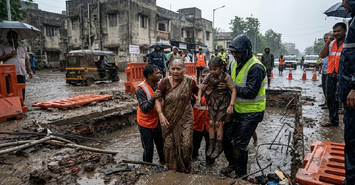 Vadodara: મેઘરાજાની મહેર વચ્ચે તંત્રની બેદરકારી, વહીવટીતંત્રની બેદરકારીને કારણે એક દાદી અને પૌત્રી ખાડામાં ખાબક્યાં