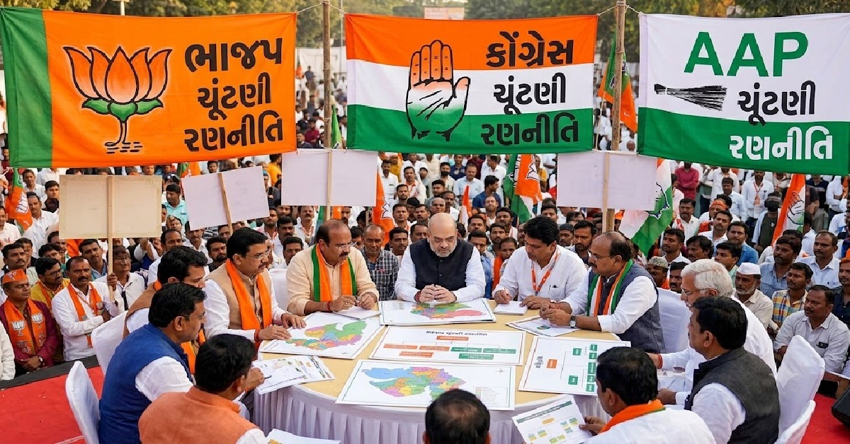 Gujarat વિધાનસભા ચૂંટણી માટે ત્રણેય પક્ષો એક્શનમાં, ભાજપ, કોંગ્રેસ અને AAPએ ચૂંટણી રણનીતિ ઘડવાનું કર્યું શરૂ