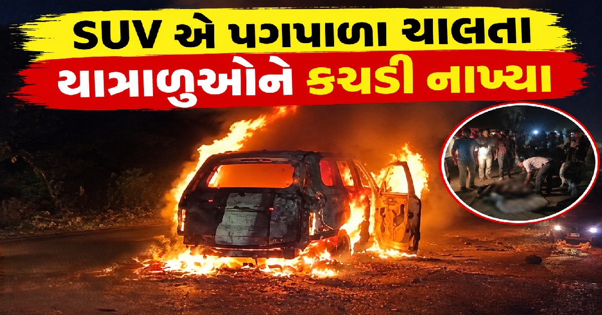 Gujaratમાં SUV એ શ્રદ્ધાળુઓને કચડી નાખ્યા; એકનું મોત, અનેક ઘાયલ, કારમાં આગ લાગી