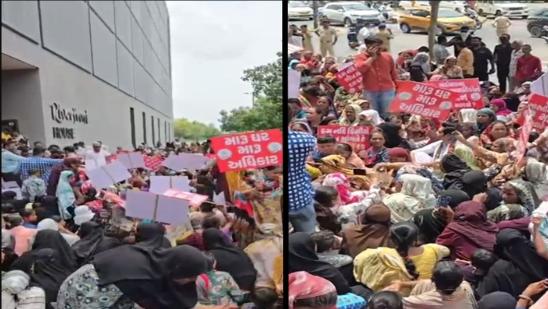 Ahmedabad: ચંડોળા તળાવ વિસ્તારમાં તોડી પાડ્યા પછી મકાનો ફાળવવામાં ન આવતા રોષે ભરાયેલા લોકો નદી કિનારે વિરોધ