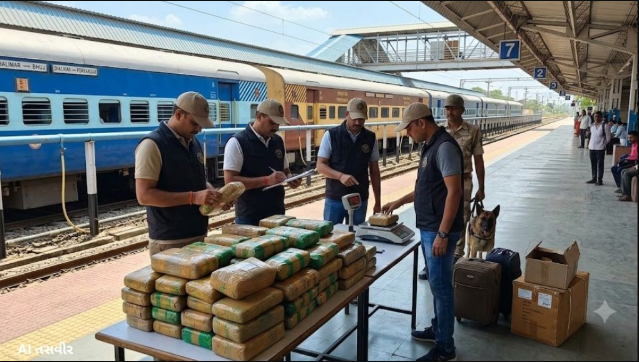 Ahmedabad: વિરમગામ રેલ્વે સ્ટેશન પર બે ટ્રેનોમાંથી 17 લાખ રૂપિયાના માલ સાથે 35 કિલો ગાંજો જપ્ત કરવામાં આવ્યો