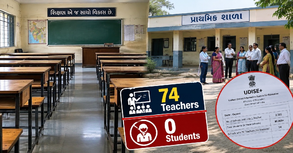 Gujaratના શિક્ષણ વિભાગનો ચોંકાવનારો ખુલાસો, 74 શિક્ષકો છે પણ શાળામાં એક પણ વિદ્યાર્થી નથી
