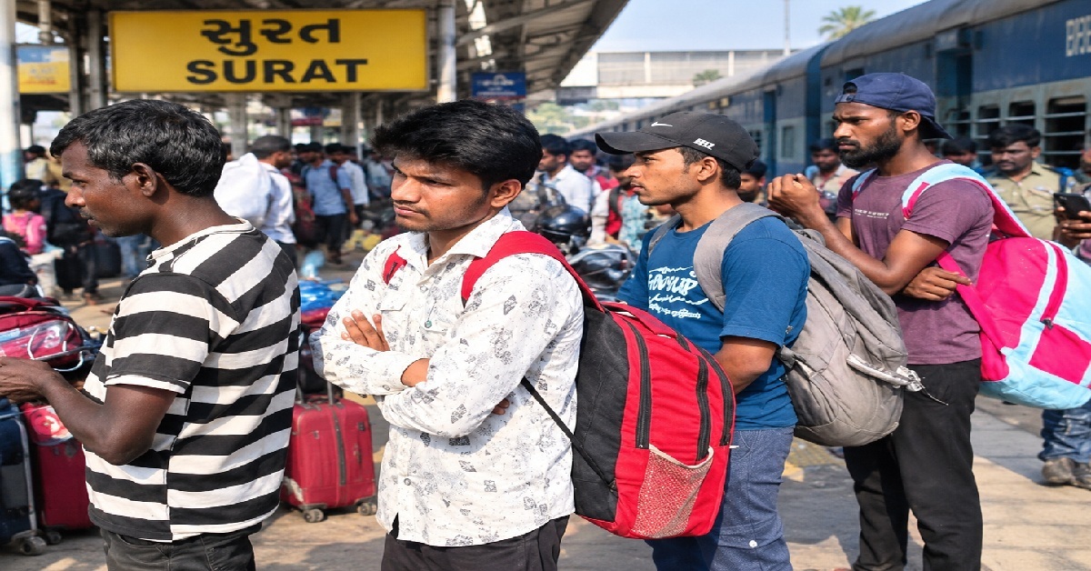 Suratમાં ‘ગામ ચલો આંદોલન’ની અસર, યુપી-બિહારના કામદારો વતન તરફ રવાના