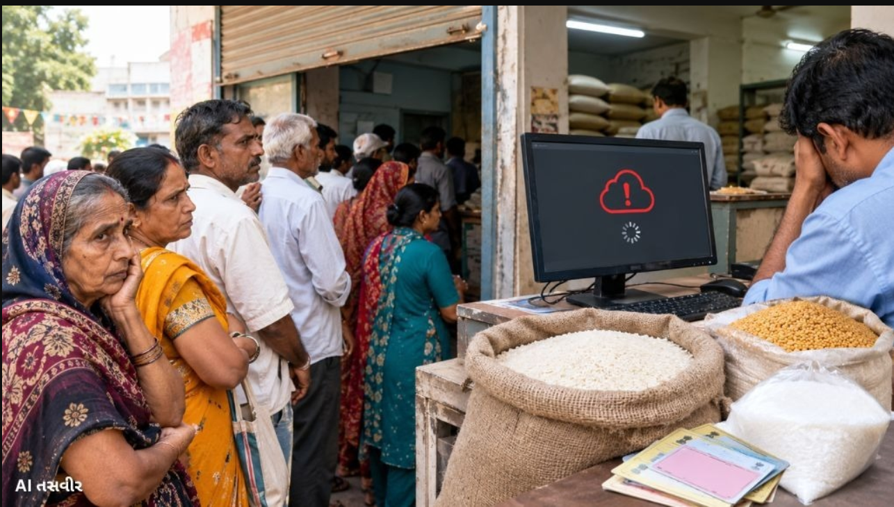 Ration card holders: રેશનની દુકાનોમાં અનાજ અને ખાંડ છે, પણ સર્વર ડાઉન, જેના કારણે નવરાત્રી દરમિયાન 72 લાખ કાર્ડધારકો અટવાઈ ગયા