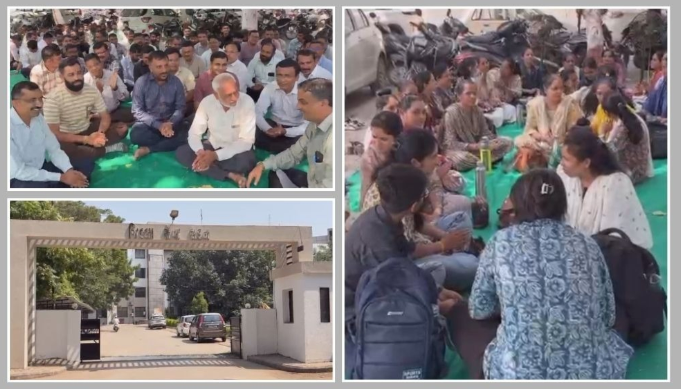 Amreli: જિલ્લા મહેસૂલ વિભાગના કર્મચારીઓ અનિશ્ચિત મુદતની હડતાળ પર ઉતર્યા, કલેક્ટર કચેરી બહાર વિરોધ પ્રદર્શન