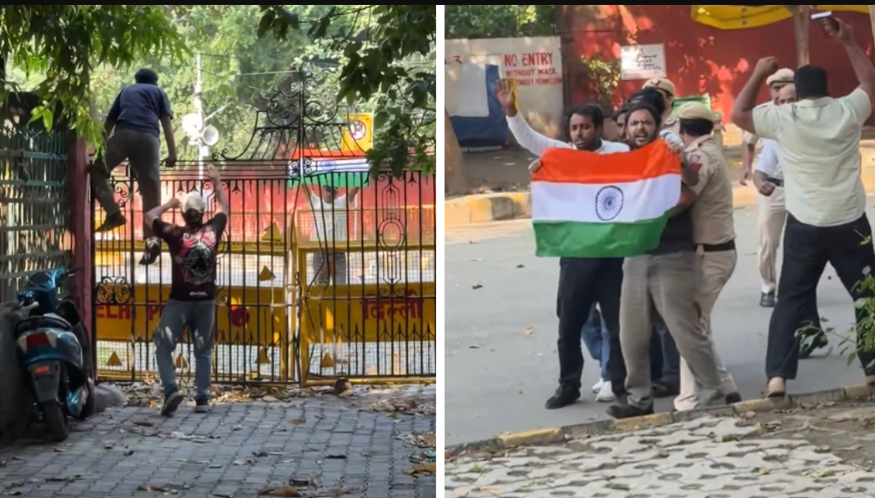 Delhi: પ્રતિબંધ છતાં સીજેપી નેતાઓ જંતર-મંતરમાં પ્રવેશ્યા, ત્રિરંગો લહેરાવતા પોલીસે તેમને ફરીથી અટકાયતમાં લીધા